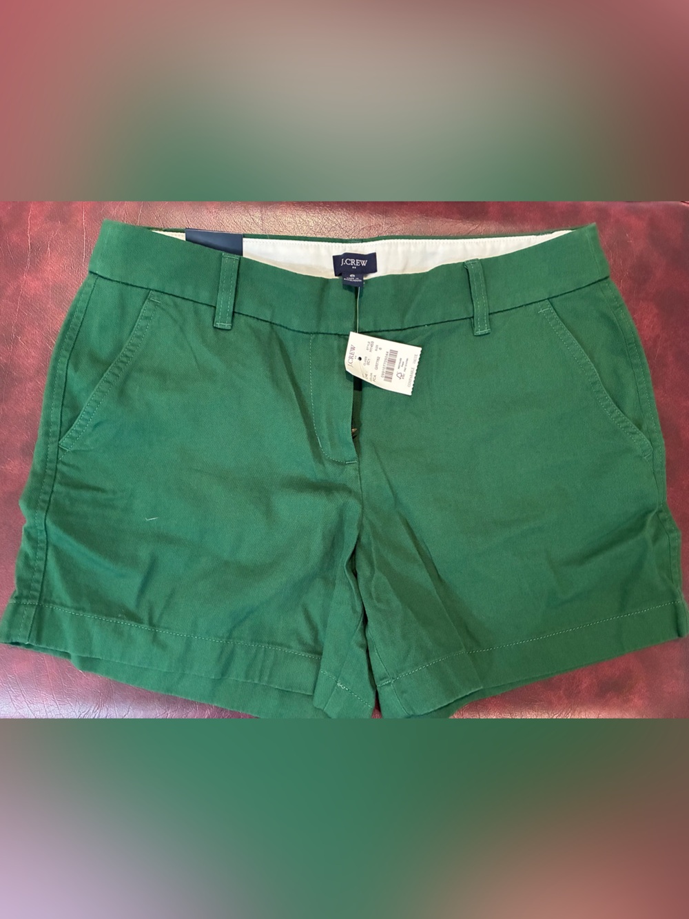 NWT JCrew Factory 5 inch cotton short dark green size 6